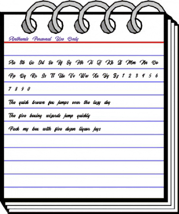 Anthemis Personal Use Only Regular animated font preview