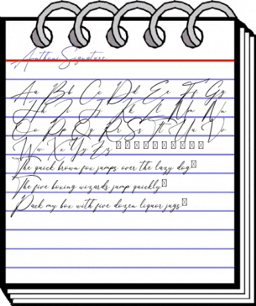Anthoni Signature Regular animated font preview