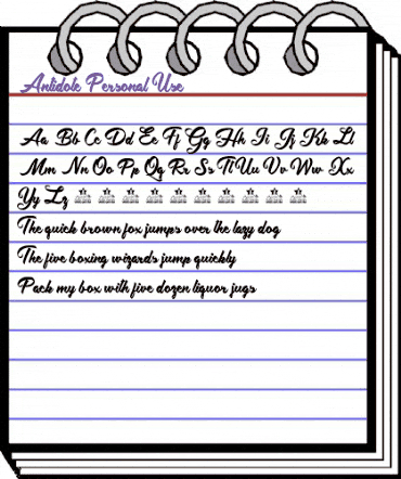 Antidote Personal Use Regular animated font preview