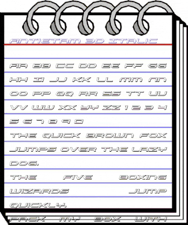 Antietam 3D Italic Italic animated font preview