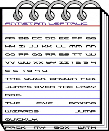 Antietam Leftalic Italic animated font preview