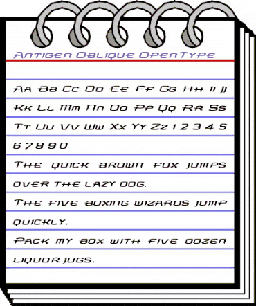 AntigenOblique Italic animated font preview