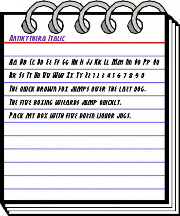 Antikythera Italic Italic animated font preview