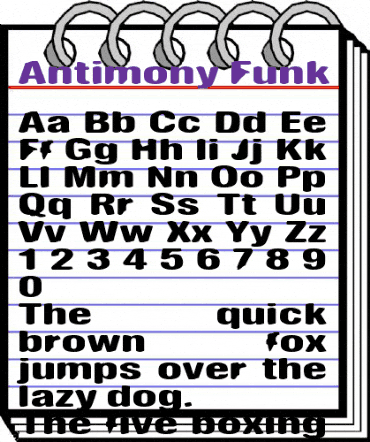 Antimony Funk Regular animated font preview