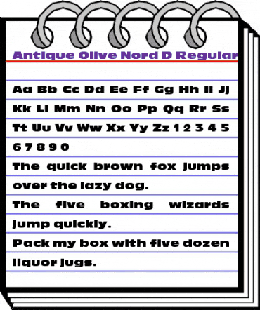 Antique Olive Nord D Regular animated font preview