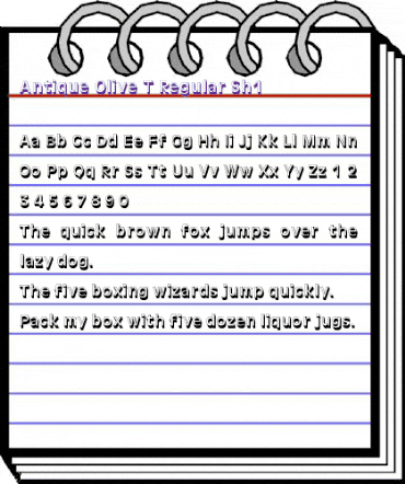 Antique Olive T Sh1 Regular animated font preview