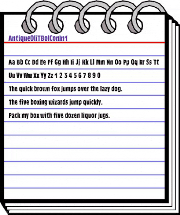 AntiqueOliTBolConIn1 Regular animated font preview