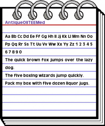 AntiqueOliTEEMed Regular animated font preview