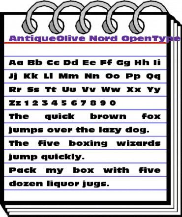 AntiqueOlive Regular animated font preview AntiqueOlive Regular animated font preview