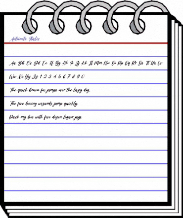 Antoinete Italic Regular animated font preview