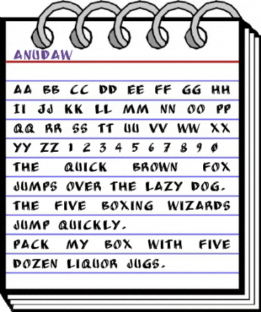 AnuDaw Regular animated font preview