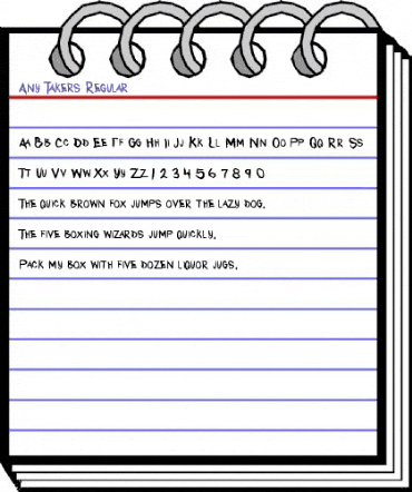 Any Takers Regular animated font preview