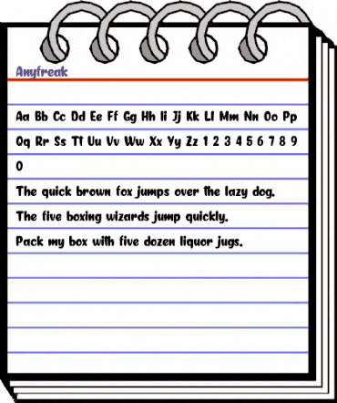 Anyfreak Regular animated font preview
