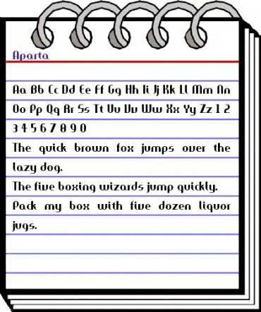 Aparta Regular animated font preview