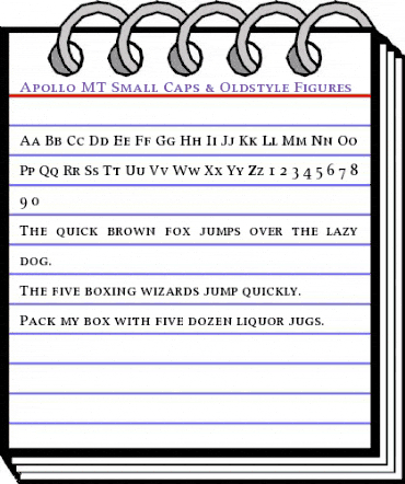 Apollo MT Regular animated font preview