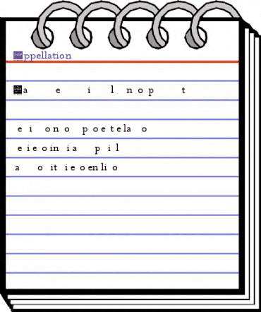 Appellation Regular animated font preview