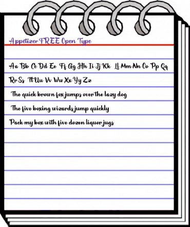 Appetizer FREE Regular animated font preview