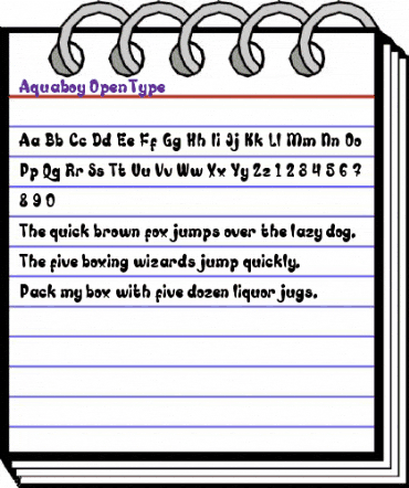 Aquaboy Regular animated font preview