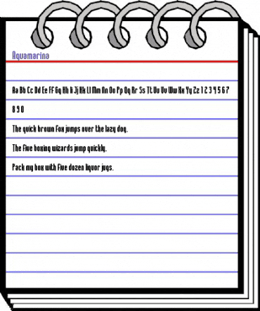 Aquamarina Regular animated font preview