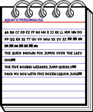 Aquatic Personal Use animated font preview