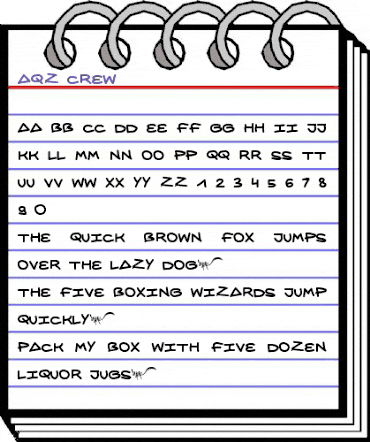 AQZ crew Regular animated font preview