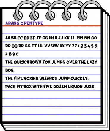 a Arang Regular animated font preview a Arang Regular animated font preview