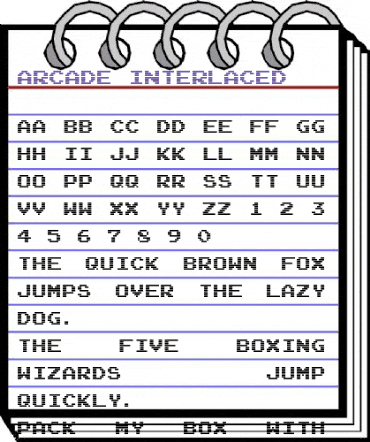 Arcade Interlaced Regular animated font preview