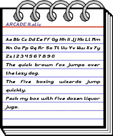 ARCADE Italic animated font preview ARCADE Italic animated font preview