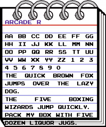 Arcade R animated font preview