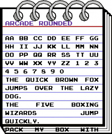 Arcade Rounded Regular animated font preview