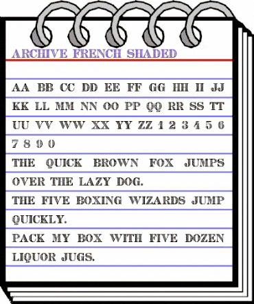 Archive French Shaded Regular animated font preview