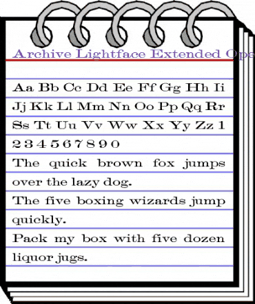 Archive Lightface Extended Regular animated font preview