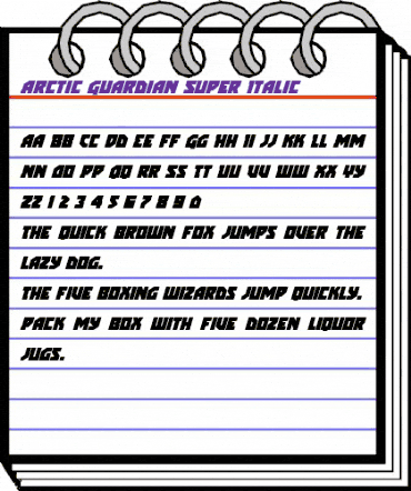 Arctic Guardian Super-Italic Italic animated font preview