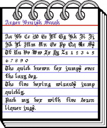 Argor Brujsh Scaqh Regular animated font preview