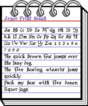 Argor Priht Scaqh Regular animated font preview
