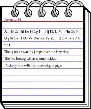 ArgusLight Regular animated font preview