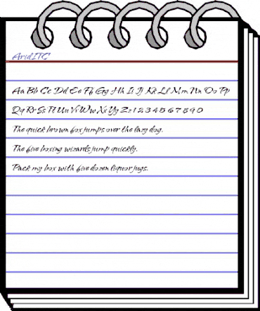 AridITC Regular animated font preview