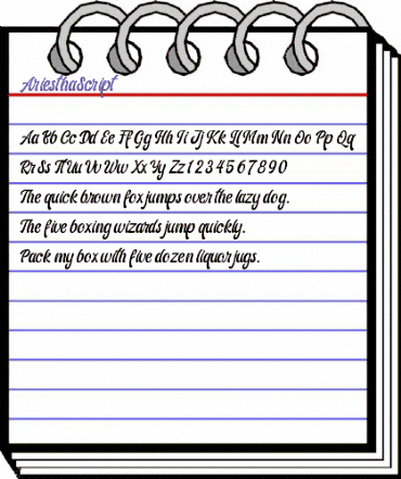 Ariestha Script Regular animated font preview