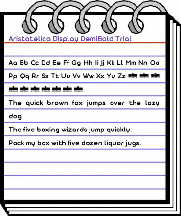 Aristotelica Display Trial DmBd Regular animated font preview