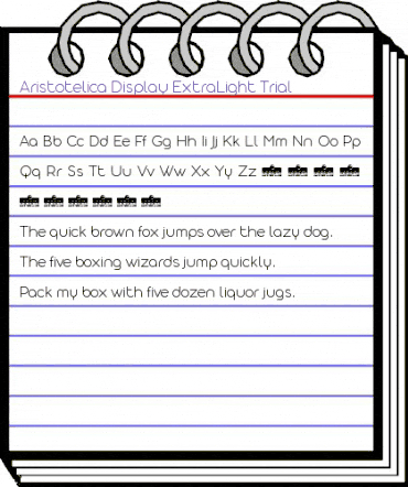 Aristotelica Display Trial XLt Regular animated font preview
