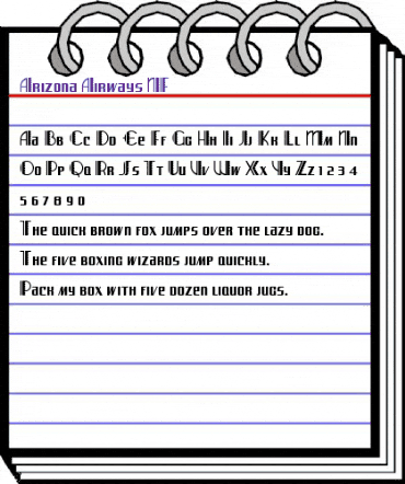 Arizona Airways NF Regular animated font preview