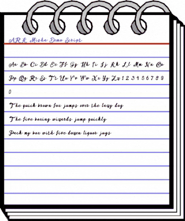 ARK Misha Demo Script animated font preview