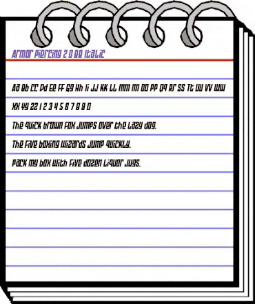 Armor Piercing 2.0 BB Italic animated font preview Armor Piercing 2.0 BB Italic animated font preview