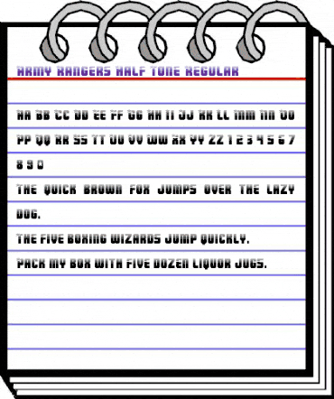 Army Rangers Half-Tone Regular animated font preview
