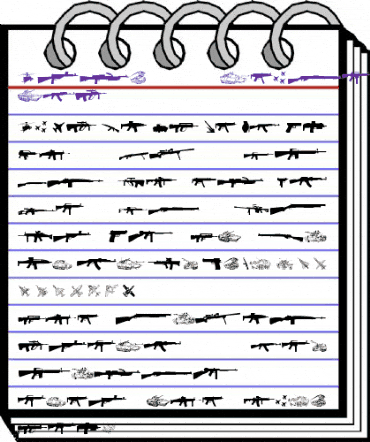 Army weapons tfb Regular animated font preview
