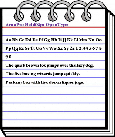 Arno Pro Bold 08pt animated font preview