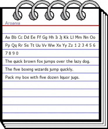 Aroania Regular animated font preview