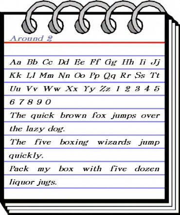 Around 2 Bold Italic animated font preview