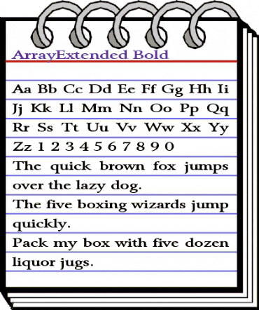 ArrayExtended Bold animated font preview