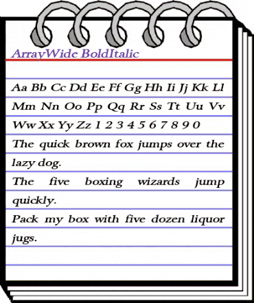 ArrayWide BoldItalic animated font preview ArrayWide BoldItalic animated font preview